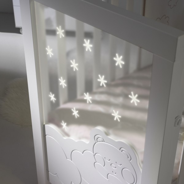 Lettino LED Micuna Dolce Luce Relax Plus Bianco con Cassetto