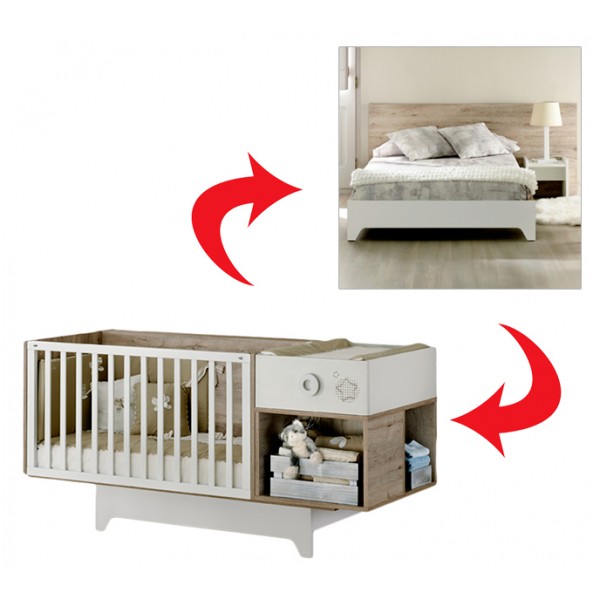 Lettino Trasformabile Ros Mini Tic Rustico