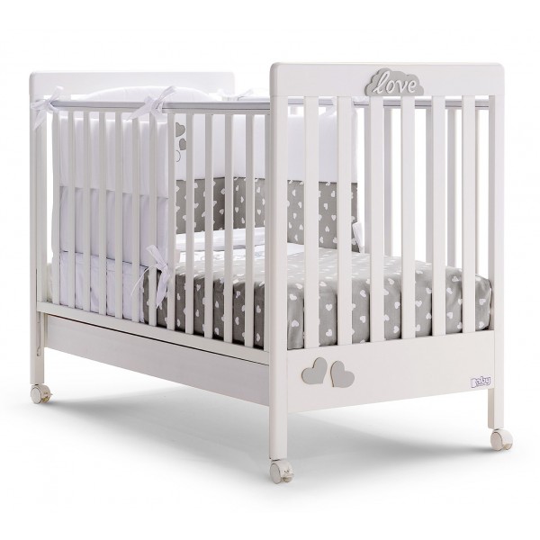 Lettino Baby Fashion Love Bianco Grigio