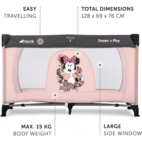 Lettino Campeggio Hauck Disney Dream N Play Minnie Stars