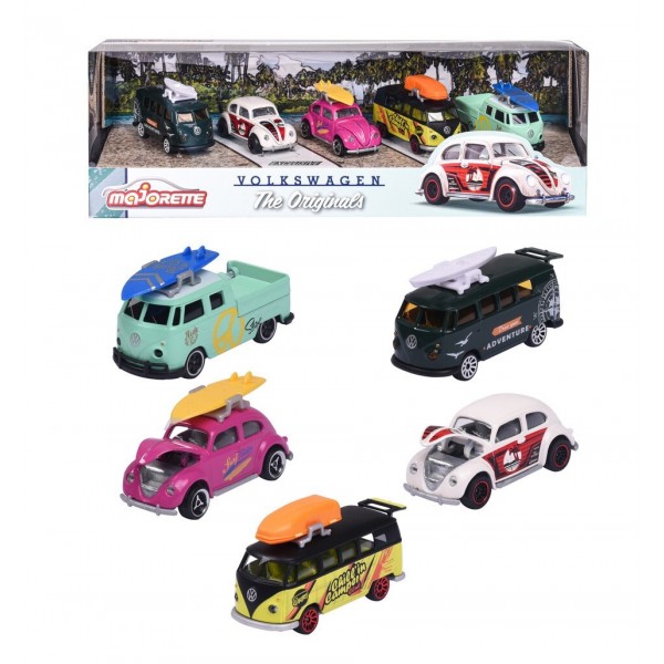 Set Macchinine Majorette by Simba Volkswagen "The Originals" 5 pz