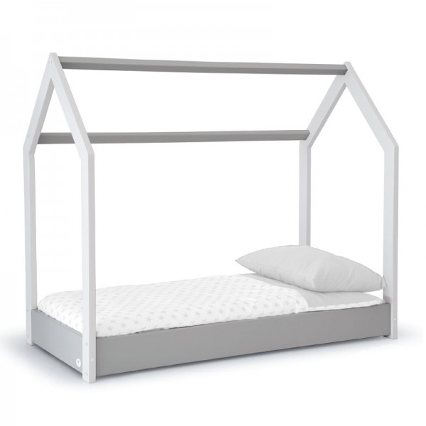 Lettino Montessori Cuoricini Moovie Grigio/Bianco