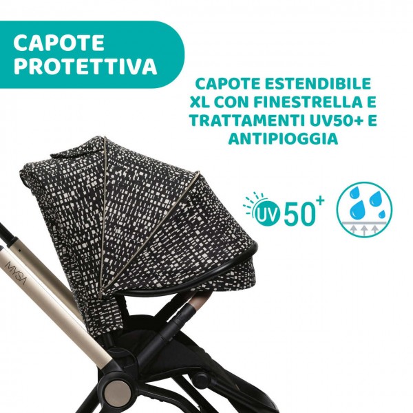 Trio Chicco Mysa Standard Glam Dew Re_Lux con Kory Essential i-Size