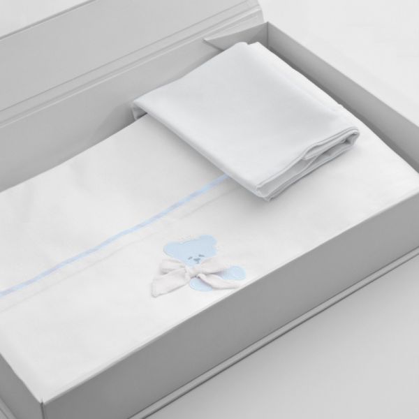 Set Lenzuola per Lettino Nanan Coccolo Azzurro 3pz