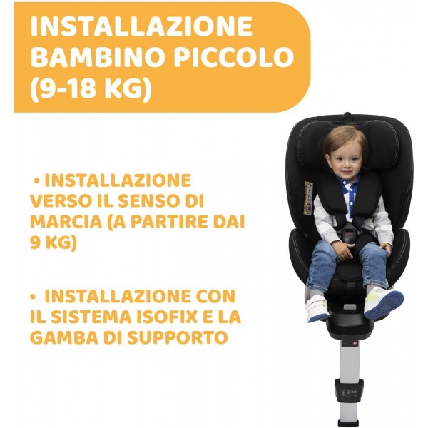 Seggiolino Auto Chicco OneSeat Girevole 360 Black 0-36 kg