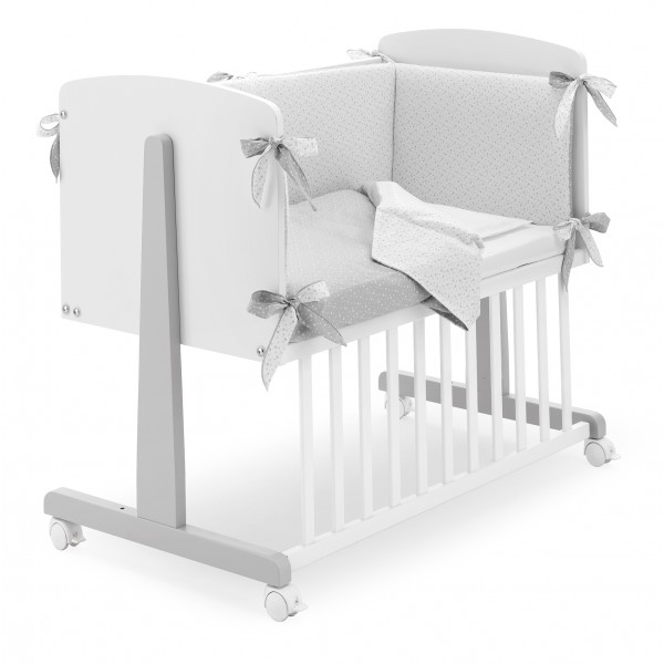 Culla Erbesi Ninna Bianco/Grigio + Completo Piumone