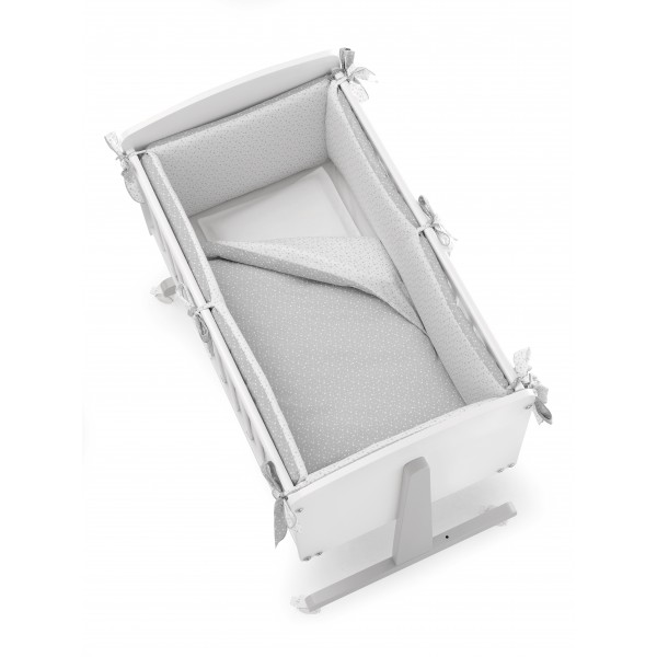 Culla Erbesi Ninna Bianco/Grigio + Completo Piumone