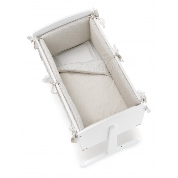 Culla Erbesi Ninna Bianco/Tortora + Completo Piumone