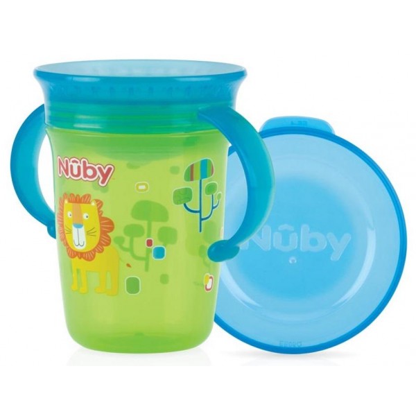 Tazza Nuby Wonder Cup 360° 240ml Verde Azzurro