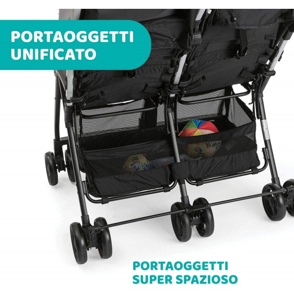 Passeggino Gemellare Chicco Ohlala Twin Silver Cat