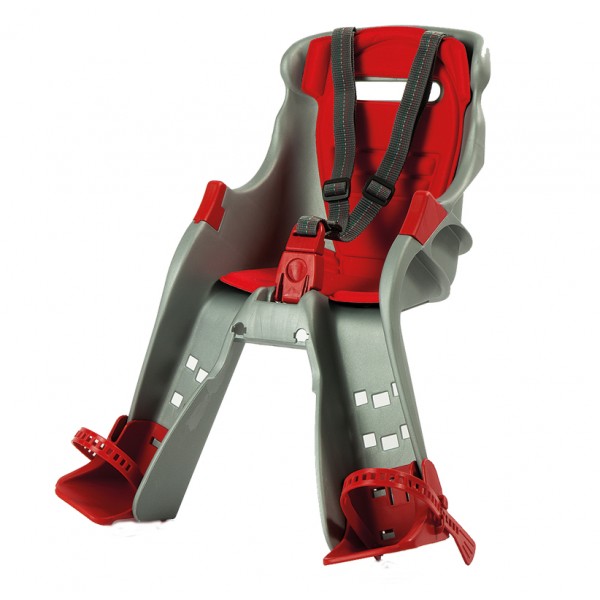 Seggiolino Bici Anteriore OkBaby Orion Argento/Rosso