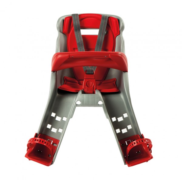 Seggiolino Bici Anteriore OkBaby Orion Argento/Rosso