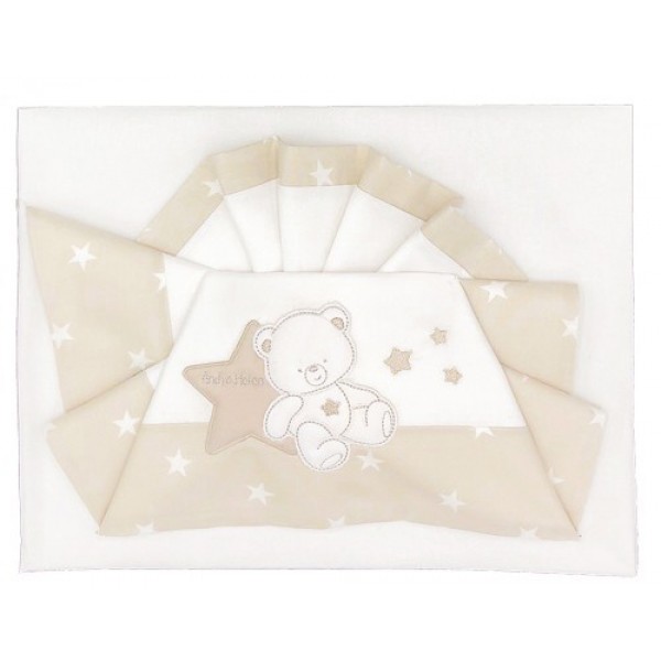 Set Lenzuola Andy & Helen per Lettino Ricamato D50 3 pz Panna