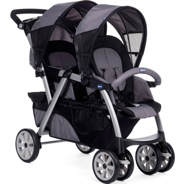 Passeggino Gemellare Chicco Together Coal + Seggiolino Auto KeyFit Night