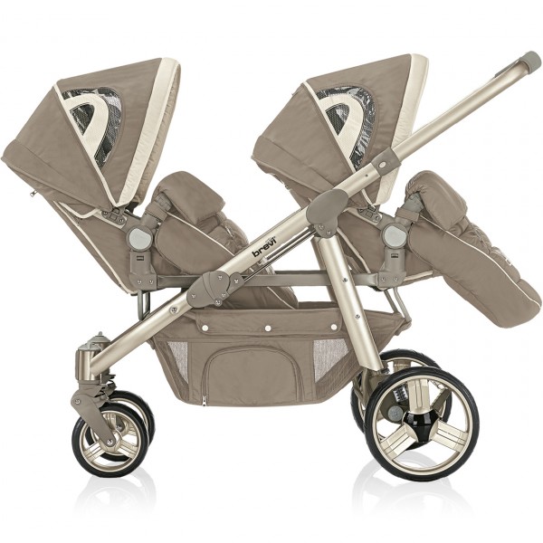 Passeggino Gemellare Brevi Ovo Twin Tortora