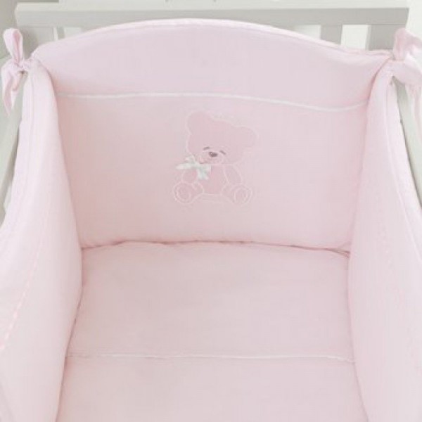 Completo Piumone Lettino Sfilabile Nanan Coccolo 4pz Rosa