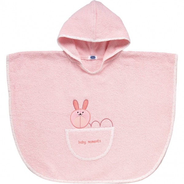 Poncho Accappatoio Chicco Rosa Coniglio 12m+