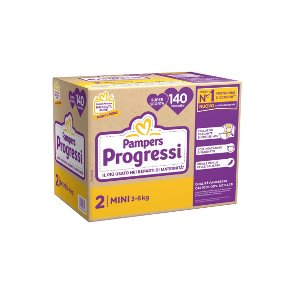 Pannolini Progressi 2 3-6 Kg 140pz