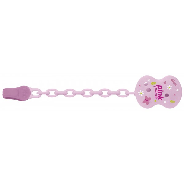 Clip Chicco Con Catenella Pink Power Rosa