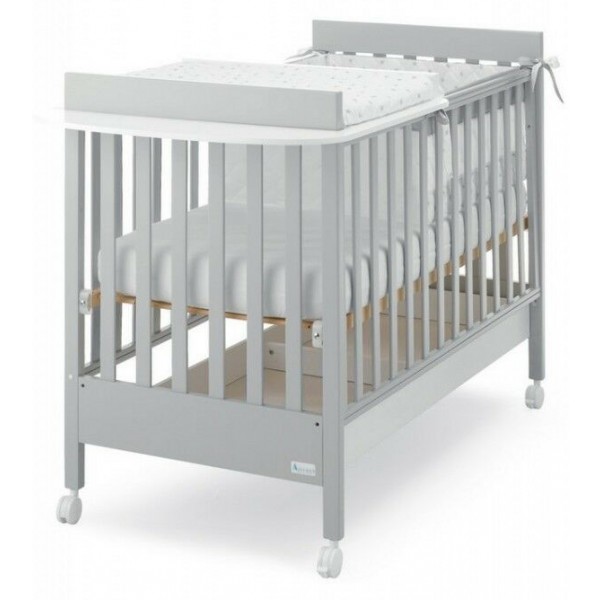 Lettino Azzurra Design Homi Baby Space Grigio con Piano Fasciatoio Bianco Grigio