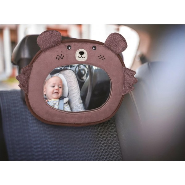 Specchietto Retrovisore Auto in Peluche FreeON Animals Brown