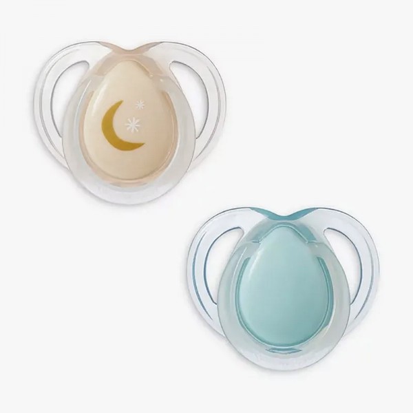 Succhietto Tommee Tippee 2 Pz Night Time 0-6m Luna Oro