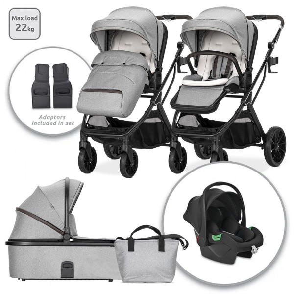 Trio Lorelli Glory Grey + Seggiolino Auto i-Sieze Portata 22 Kg