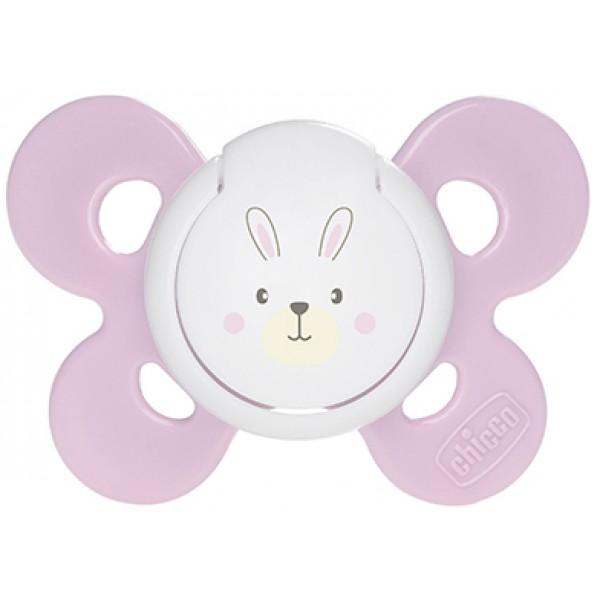 Succhietto Chicco Physio Comfort Silicone Coniglietto Rosa Bianco 0-6m 