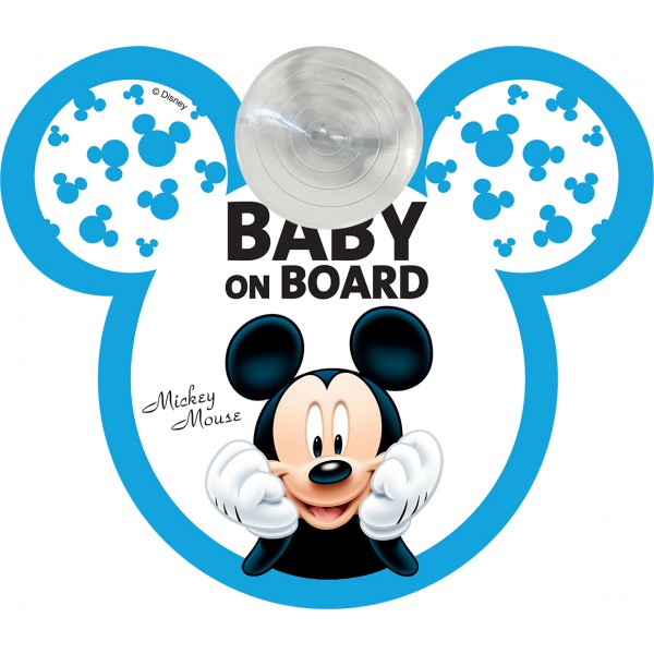 Segnale Auto con Ventosa Baby On Board Disney by Colzani Mickey Mouse