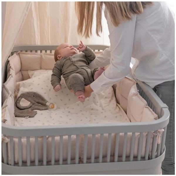 The Sebra Bed Baby & Jr. &ndash; culla trasformabile in letto junior Stone Grey