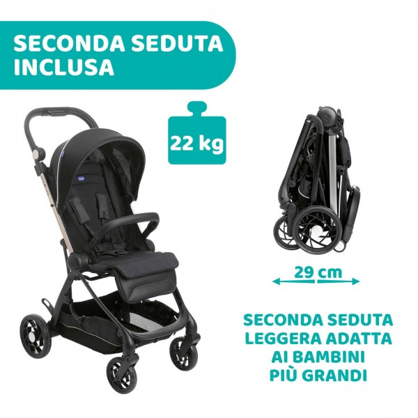 Trio Chicco One4Ever Light City Map Re_Lux con Seggiolino Auto Kory Black