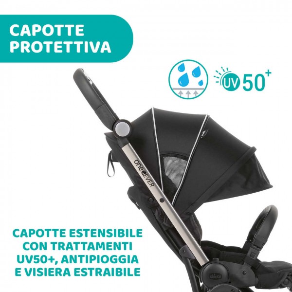 Trio Chicco One4Ever Light City Map Re_Lux con Seggiolino Auto Kory Black