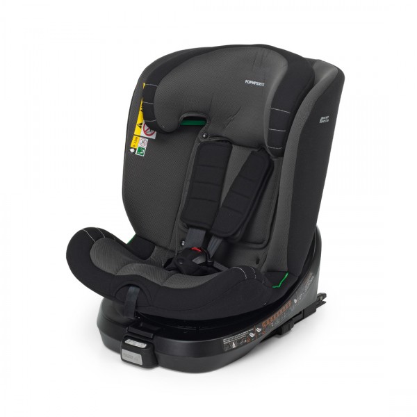 Seggiolino Auto Foppapedretti Girevole a 360 Iturn i-Size da 40-150 cm Black + Dispositivo Antiabbandono OMAGGIO