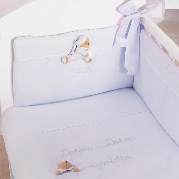 Lettino Co-Sleeping Nanan Puccio Azzurro con Materasso + Completo Piumone