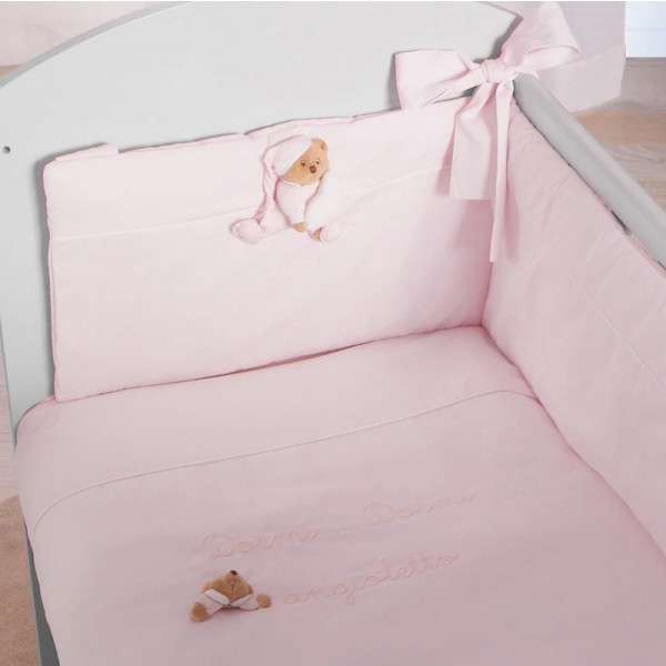 Lettino Co-Sleeping Nanan Puccio Rosa con Materasso + Completo Piumone