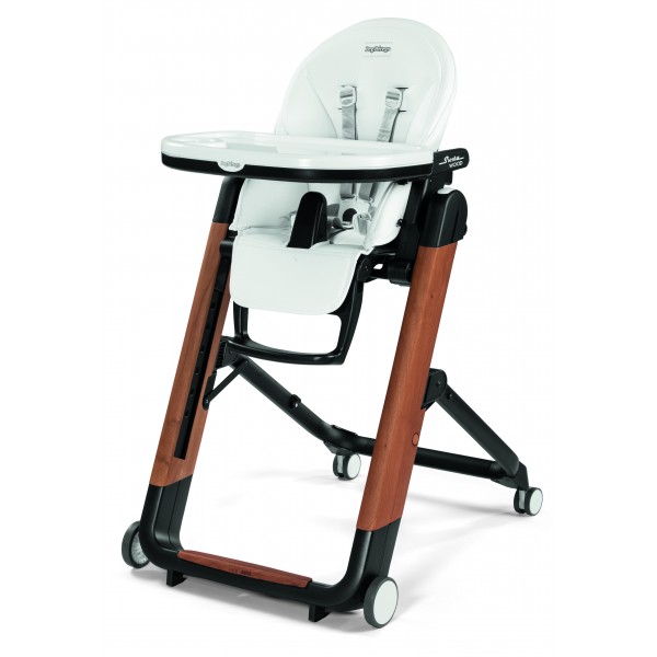 Seggiolone Peg Perego Siesta Wood Bianco - Speciale Eco-Pelle