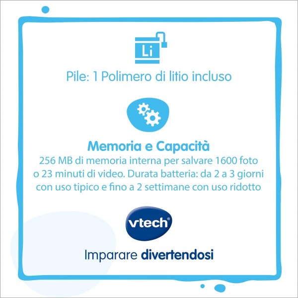 VTech Kidizoom Smartwatch DX2 Blu, Orologio Interattivo per Bambini con Doppia Fotocamera