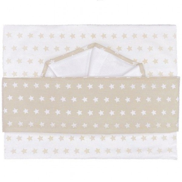 Set Lenzuola Andy & Helen per Maxi Culla Ricamato F1 Stelle Beige