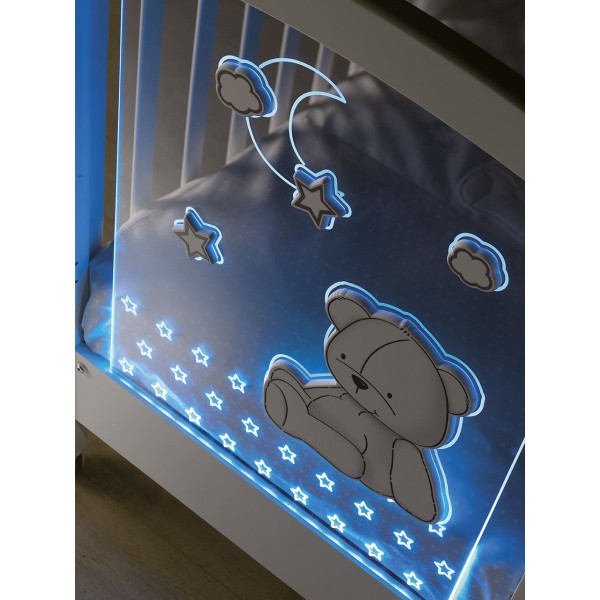 Lettino Erbesi Stella Magic con Pannello LED WIFI Bianco Grigio