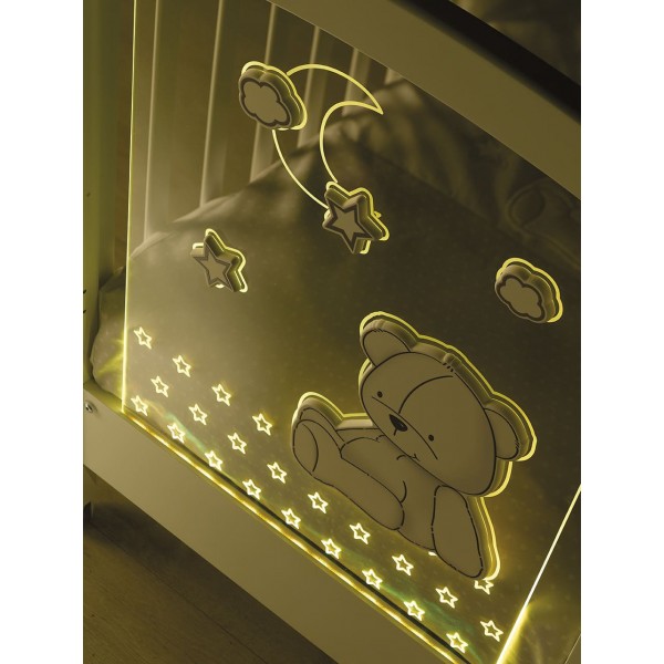 Lettino Erbesi Stella Magic con Pannello LED WIFI Bianco Grigio