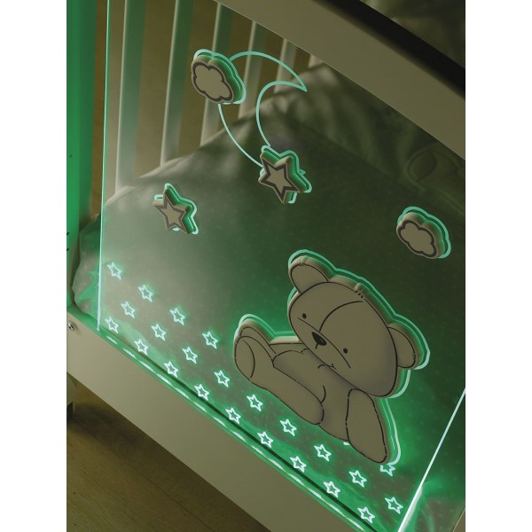 Lettino Erbesi Stella Magic con Pannello LED WIFI Bianco Grigio