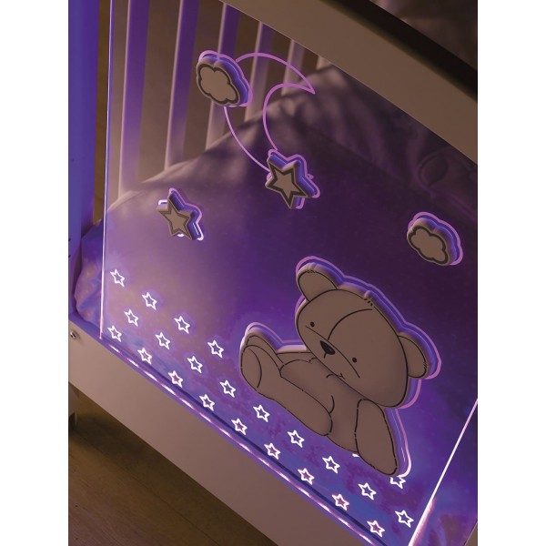 Lettino Erbesi Stella Magic con Pannello LED WIFI Bianco Grigio