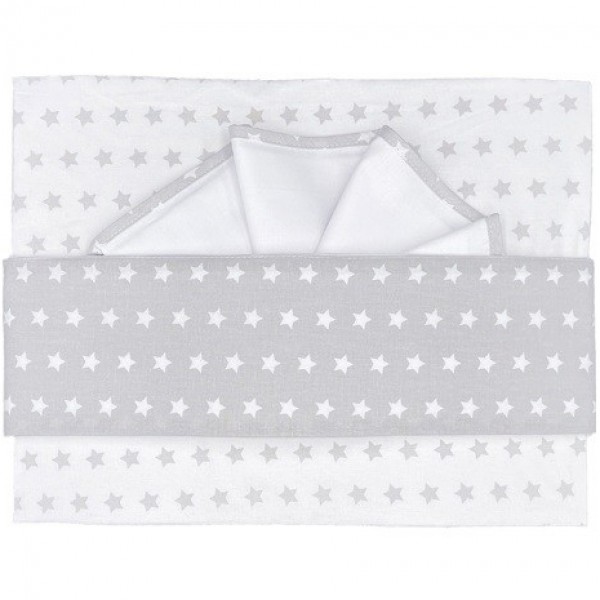 Set Lenzuola Andy & Helen per Maxi Culla Ricamato F1 Stelle Grigio