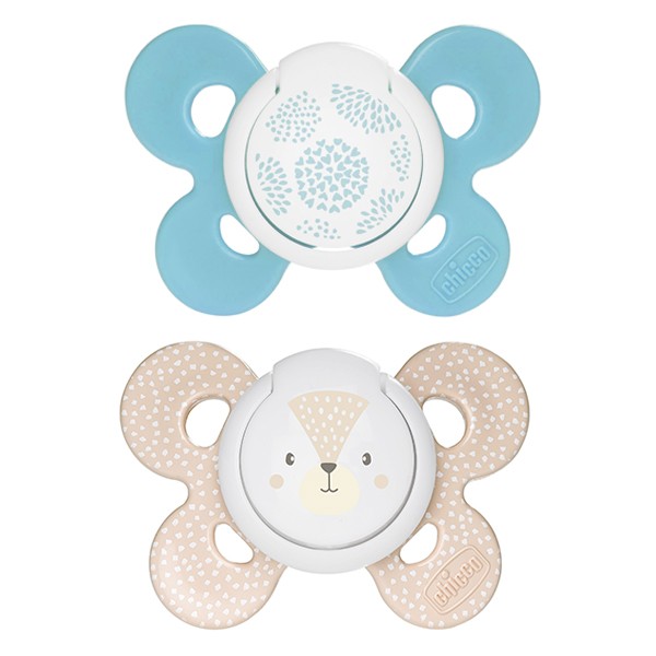 Succhietto Chicco Physio Comfort Silicone 2pz Celeste Beige 6-16m