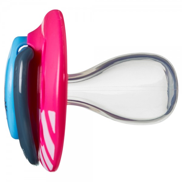 Tommee Tippee Set 02 Succhietti Fun Style 18-36m in Silicone Fucsia Rosa 