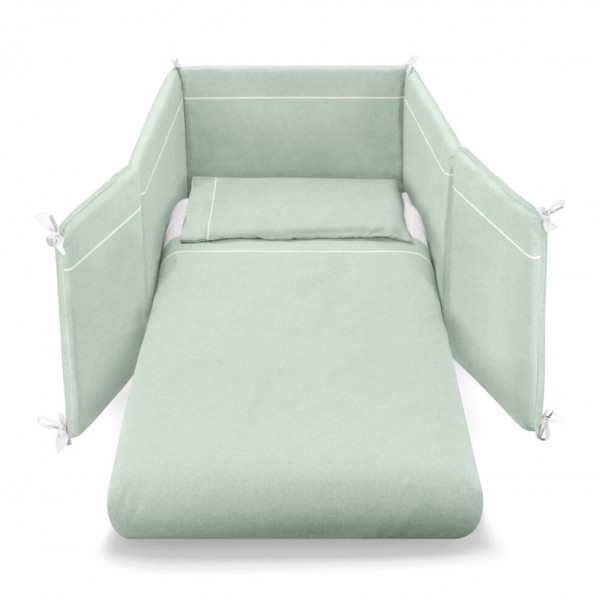 Lettino Evolutivo Co-Sleeping Pali Transformer Bianco (Trasformabile da Culla a Lettino a Divanetto a Poltroncina a Montessoriano + 2 Materassi + Piumone Paracolpi Menta)