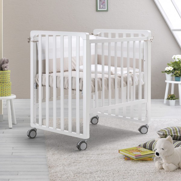 Lettino Evolutivo Co-Sleeping Pali Transformer Bianco (Trasformabile da Culla a Lettino a Divanetto a Poltroncina a Montessoriano + 2 Materassi + Piumone Paracolpi Menta)
