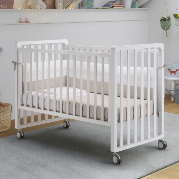 Lettino Evolutivo Co-Sleeping Pali Transformer Bianco (Trasformabile da Culla a Lettino a Divanetto a Poltroncina a Montessoriano + 2 Materassi + Piumone Paracolpi Menta)