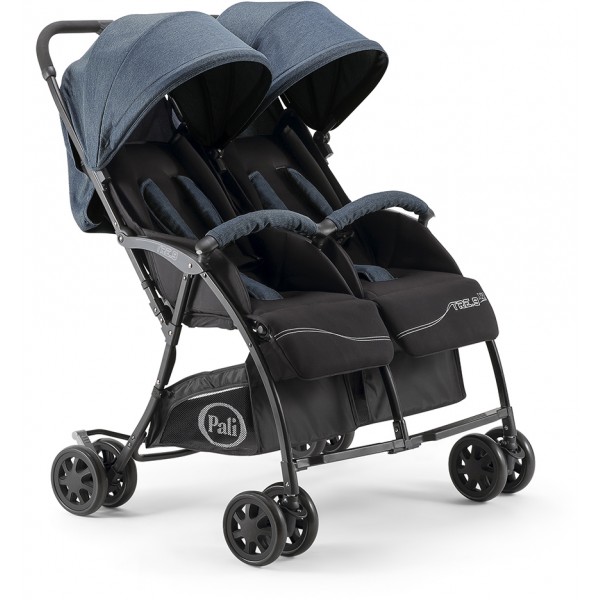 Passeggino Gemellare Pali Tre.9x2 Milano Good Blue Denim 