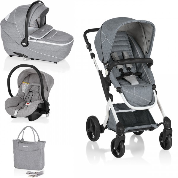 Trio Brevi Presto City Reversibile Grigio Melange 077 con Passeggino 652